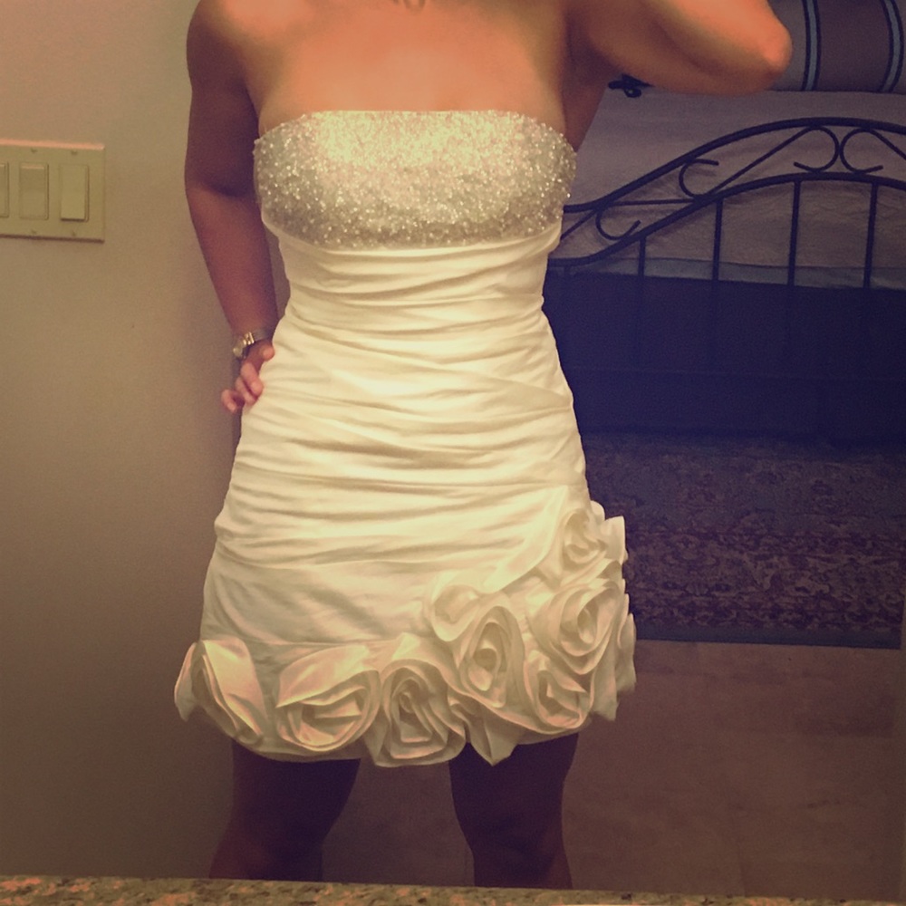 Gorgeous blush cocktail dress with beaded detail
