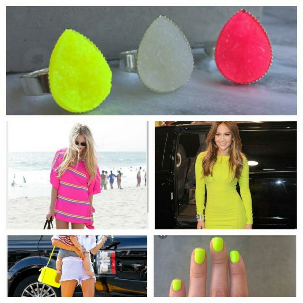 Totally 90's 🎀 Bright Neon Druzy Rings 🎀