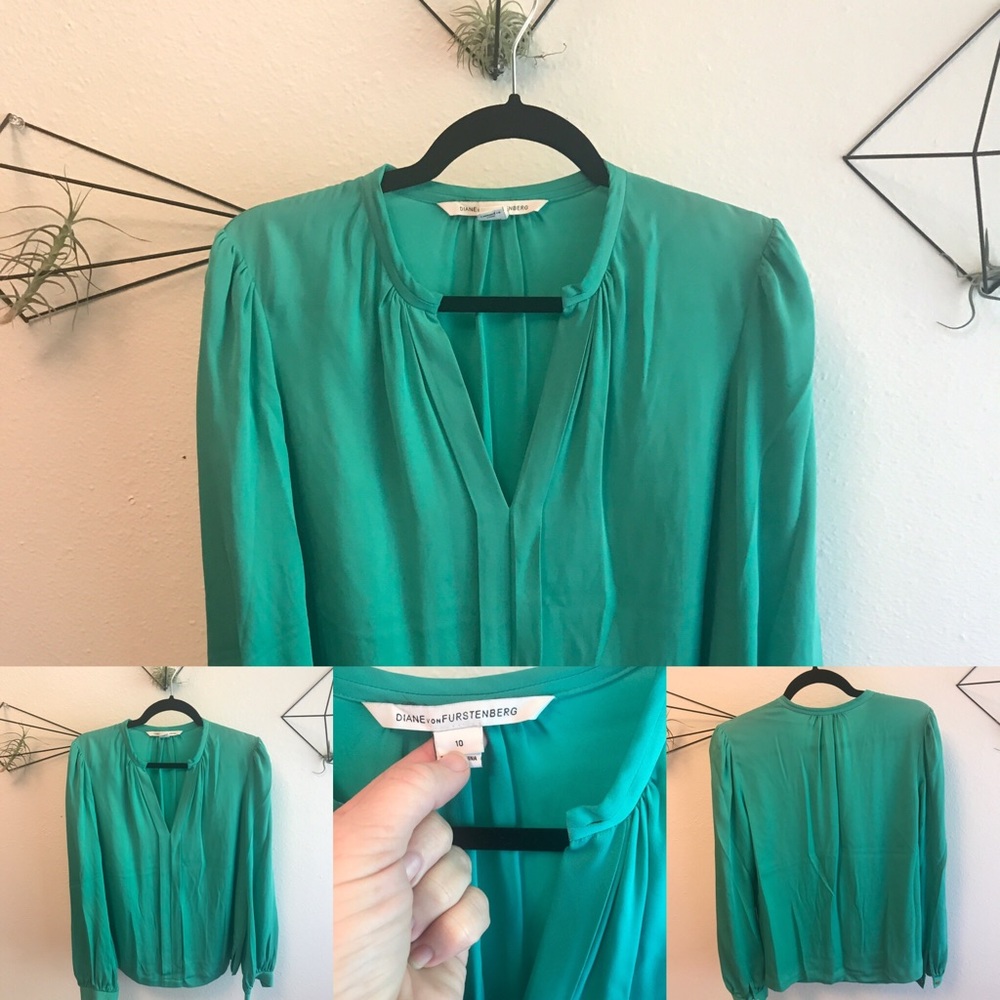 Teal Diane Von Furstenberg blouse