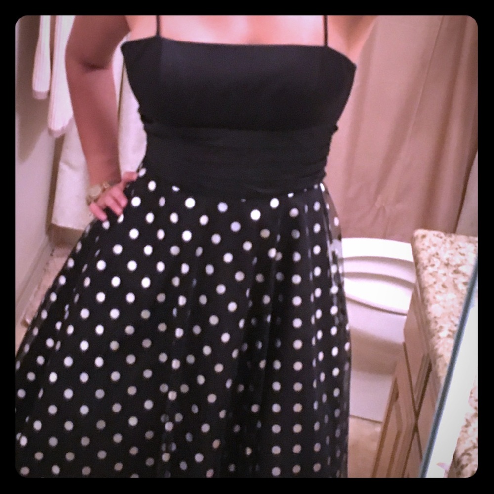 Polls Dot Cocktail Dress with built in Petty Coat