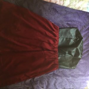 Leather strapless dress