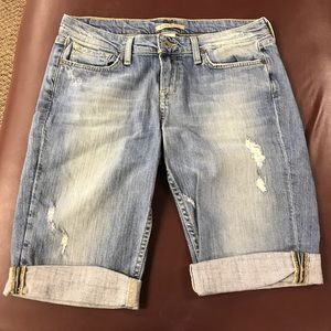 Lucky Long Distressed Jean Shorts Sz 8