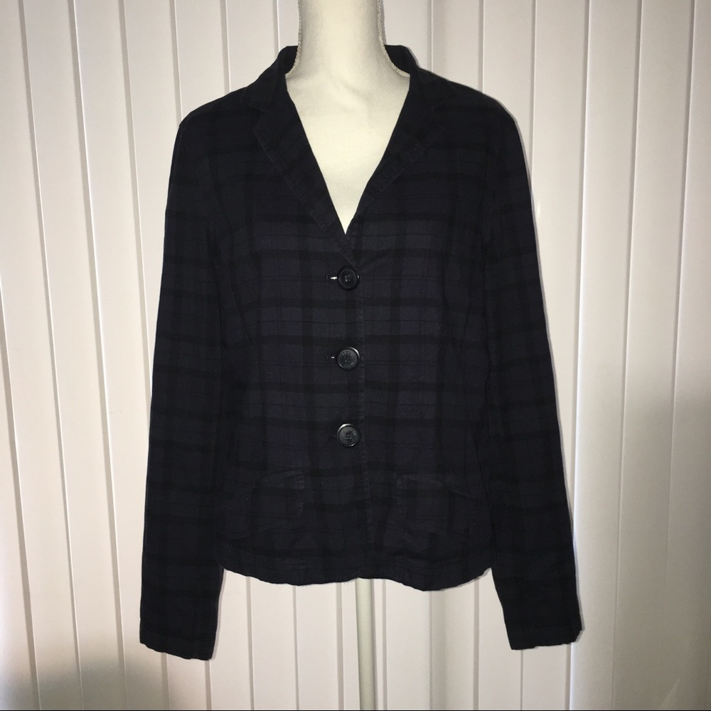American Eagle Blue Plaid Blazer Ladies XL