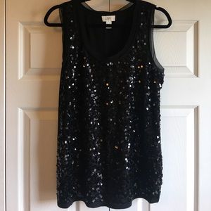 LOFT Sequin Tank sz L