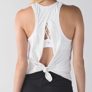 Lululemon heathered white all tied up tank