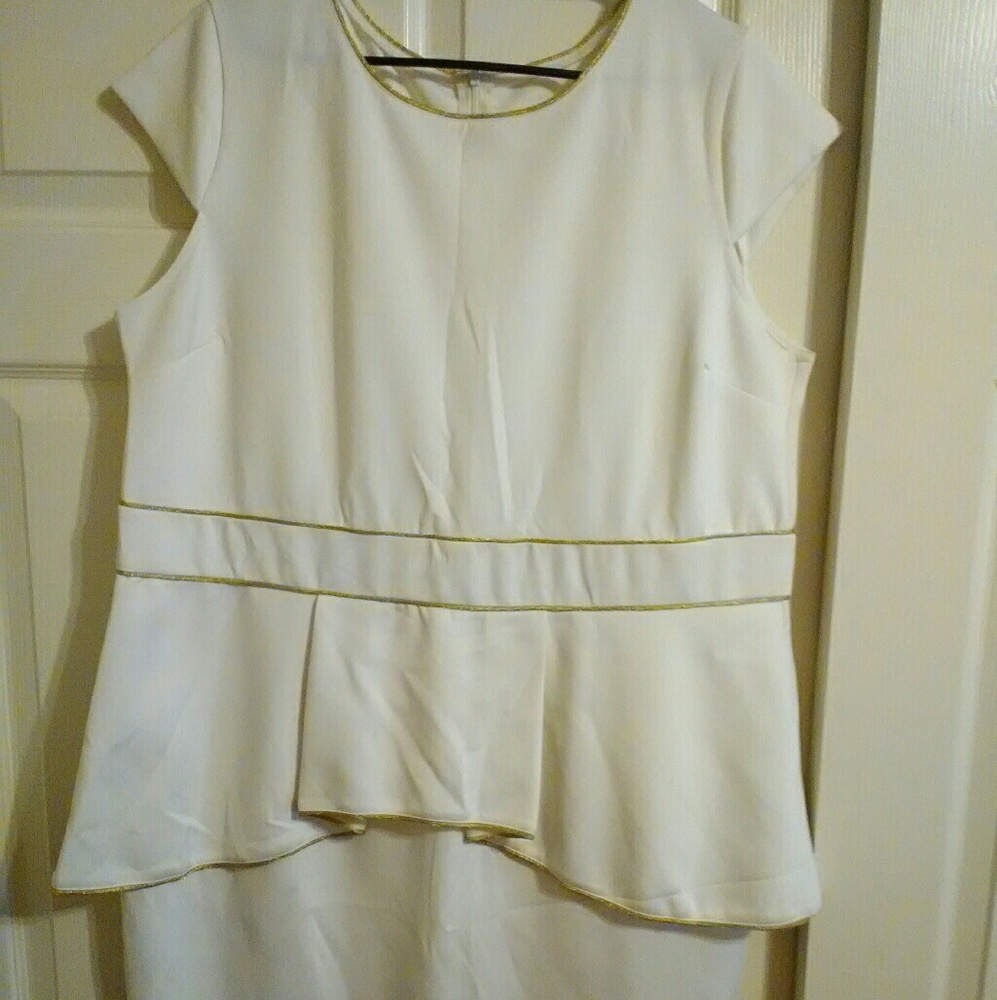 Off white and gold dress