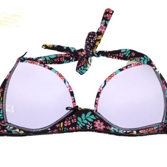 PLUS✨HP5⭐️RATED  Floral High Waisted Halter bikini - Picture 5 of 7