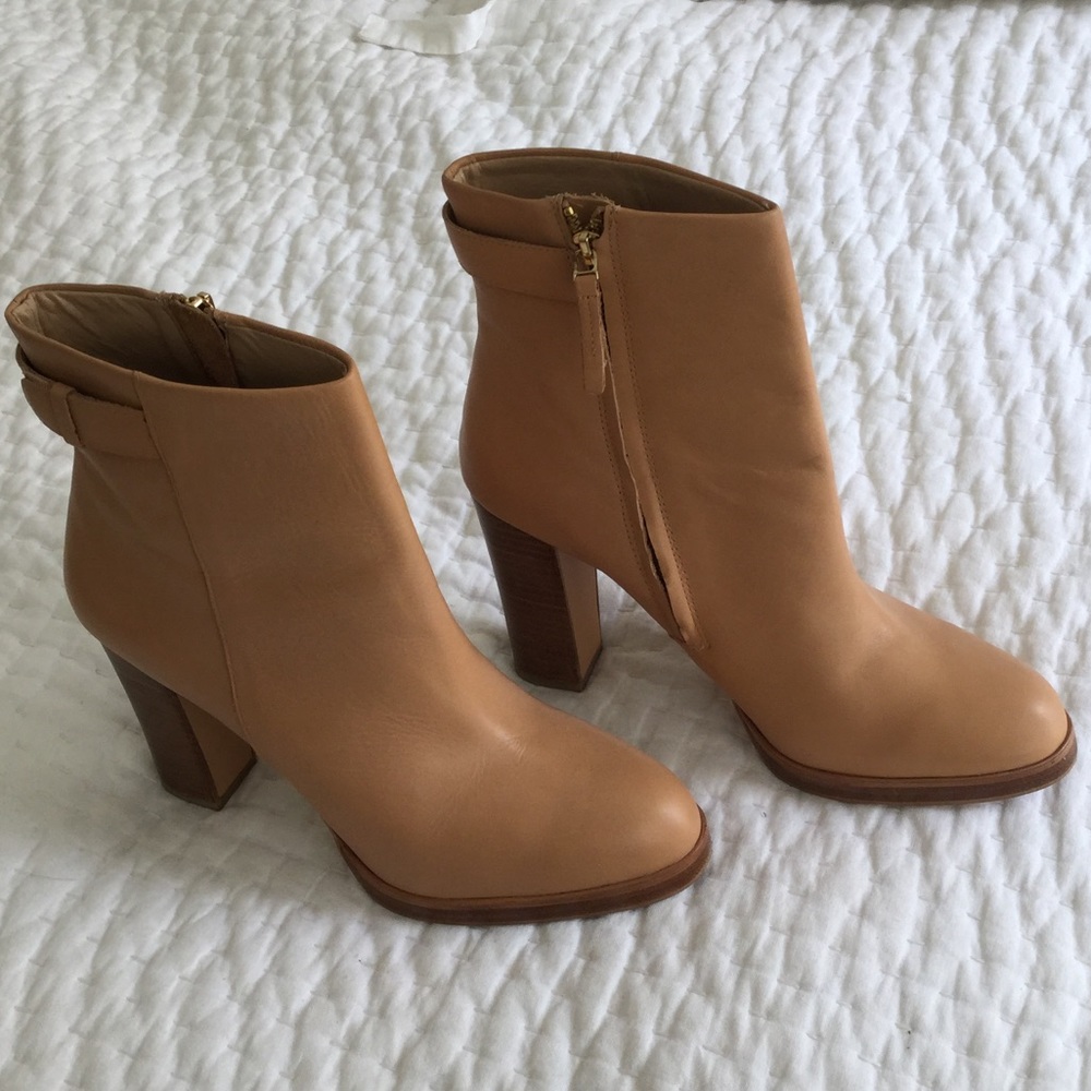 Tan leather boots