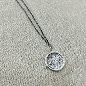Pyrrha Lotus silver pendant