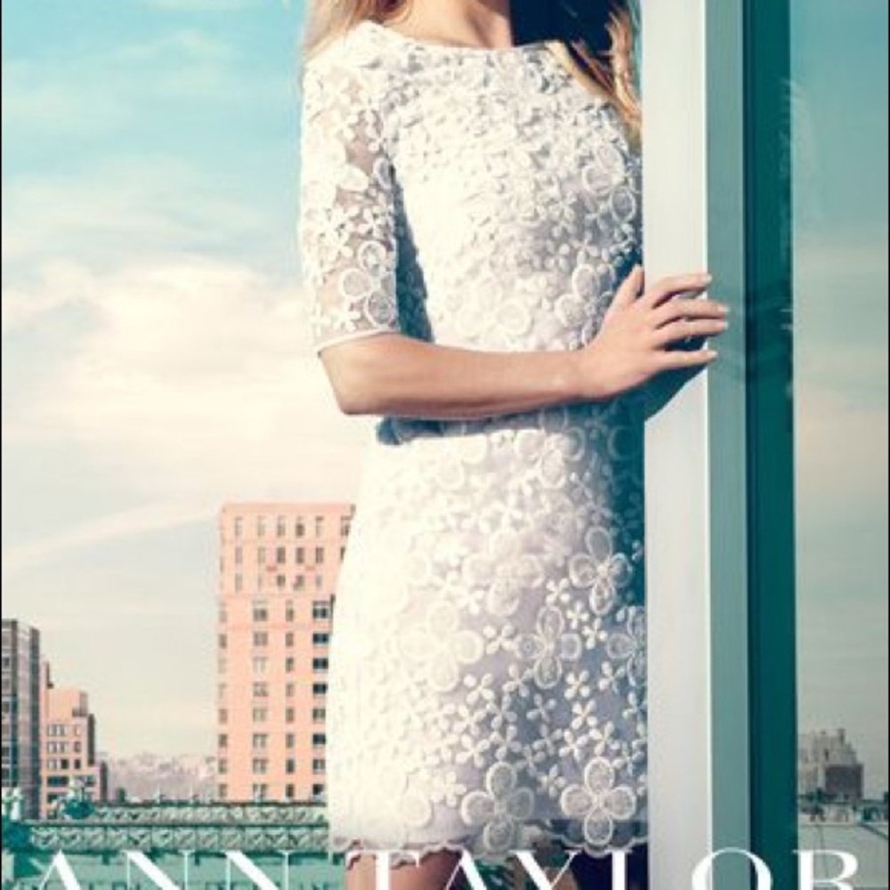 Ann Taylor embroidered floral shift dress