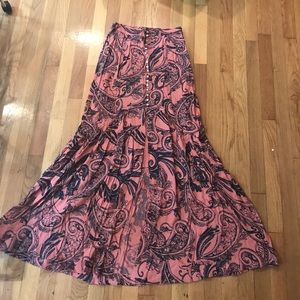 Free people maxi skirt with open front