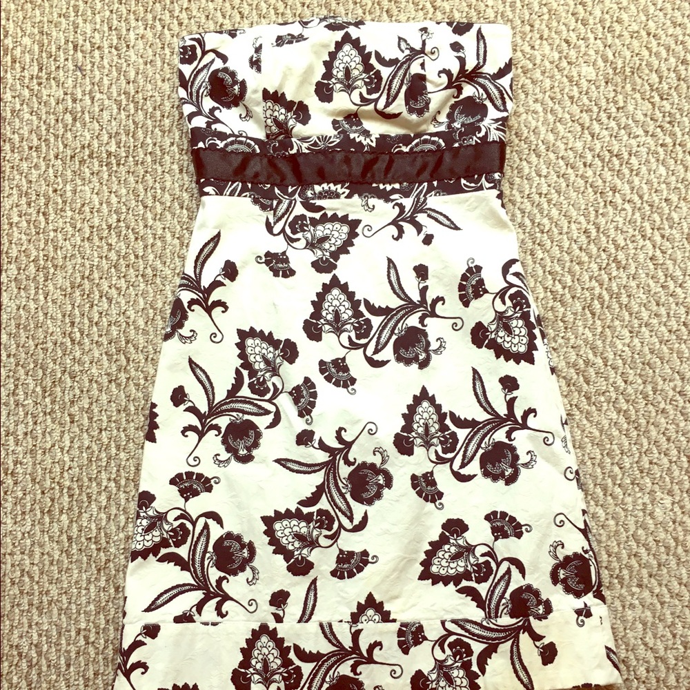 Strapless Black and White Dress