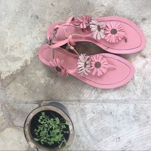 Pale Pink Liz Claiborne Flower Sandals, Size 8