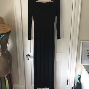Black long sleeve maxi dress