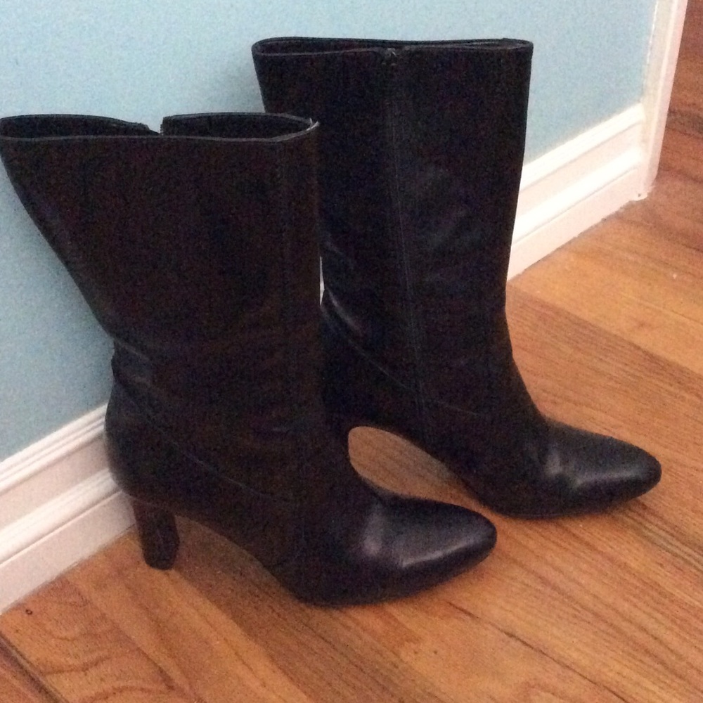 Cole Haan black leather midcalf boots
