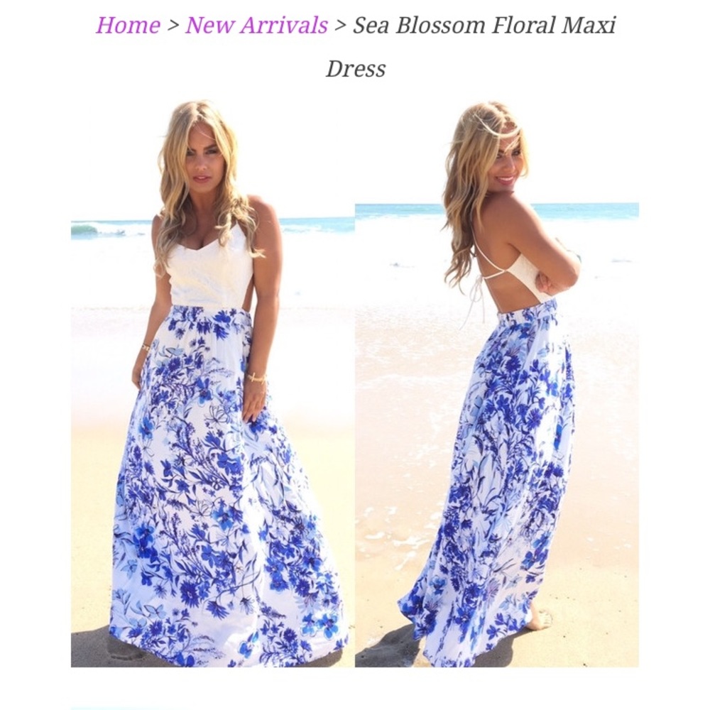 Floral blue maxi dress
