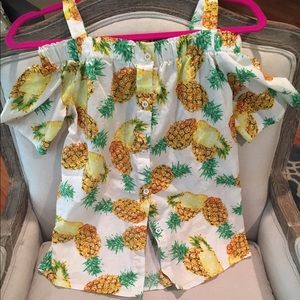 🍍Pinapple cold shoulder top‼️