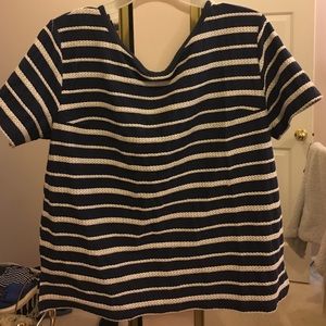 Navy and white stripped shirt