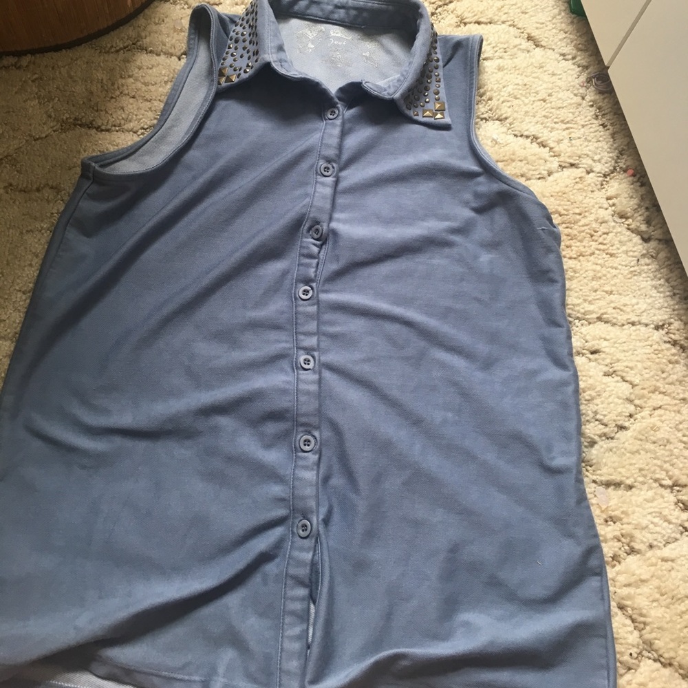 Girls vest studded top