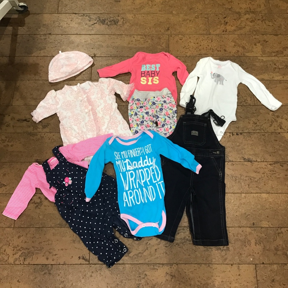 Newborn outfits Carter's, Little Me, Wrangler