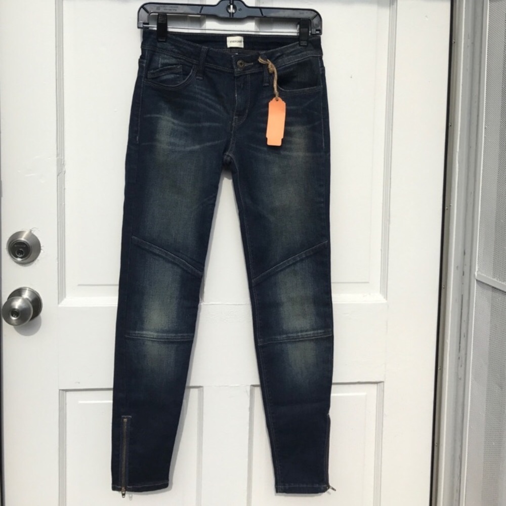 Skinny ankle biker jeans