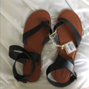 cutest black american eagle sandals! brand new