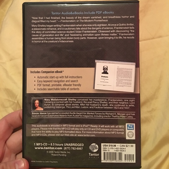 Frankenstein Auto book by Mary Shelley - Picture 2 of 5