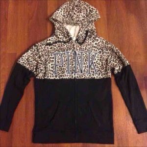 XS VS PINK CHEETAH FULL ZIP