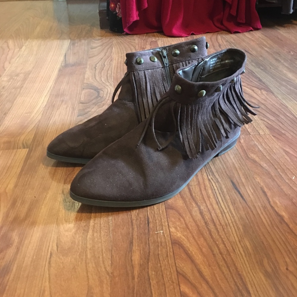Dark Brown Fringe Boots
