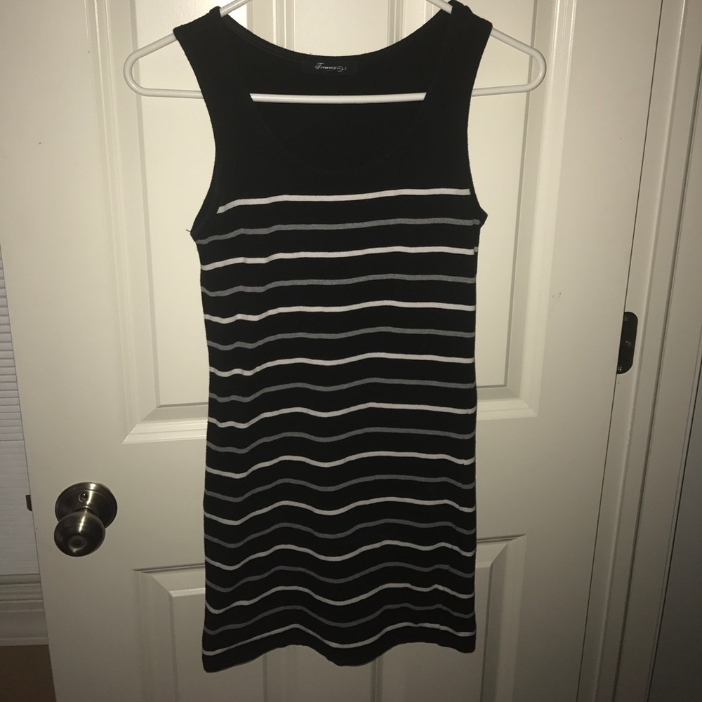 Black striped bodycon dress