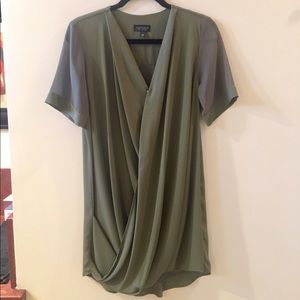 Topshop army green wrap dress