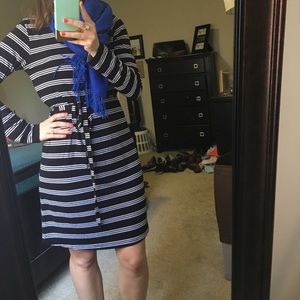 Black and white stripe dress long sleeve