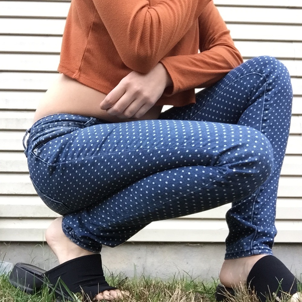 Polka dot denim