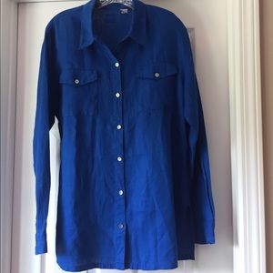 Lino By Chico's 100% Linen Shirt