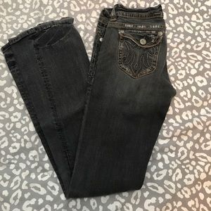 Distressed MEK DENIM boot cut size 26