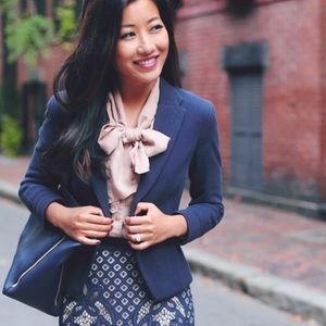 H&M Navy Fitted Blazer, Size 6