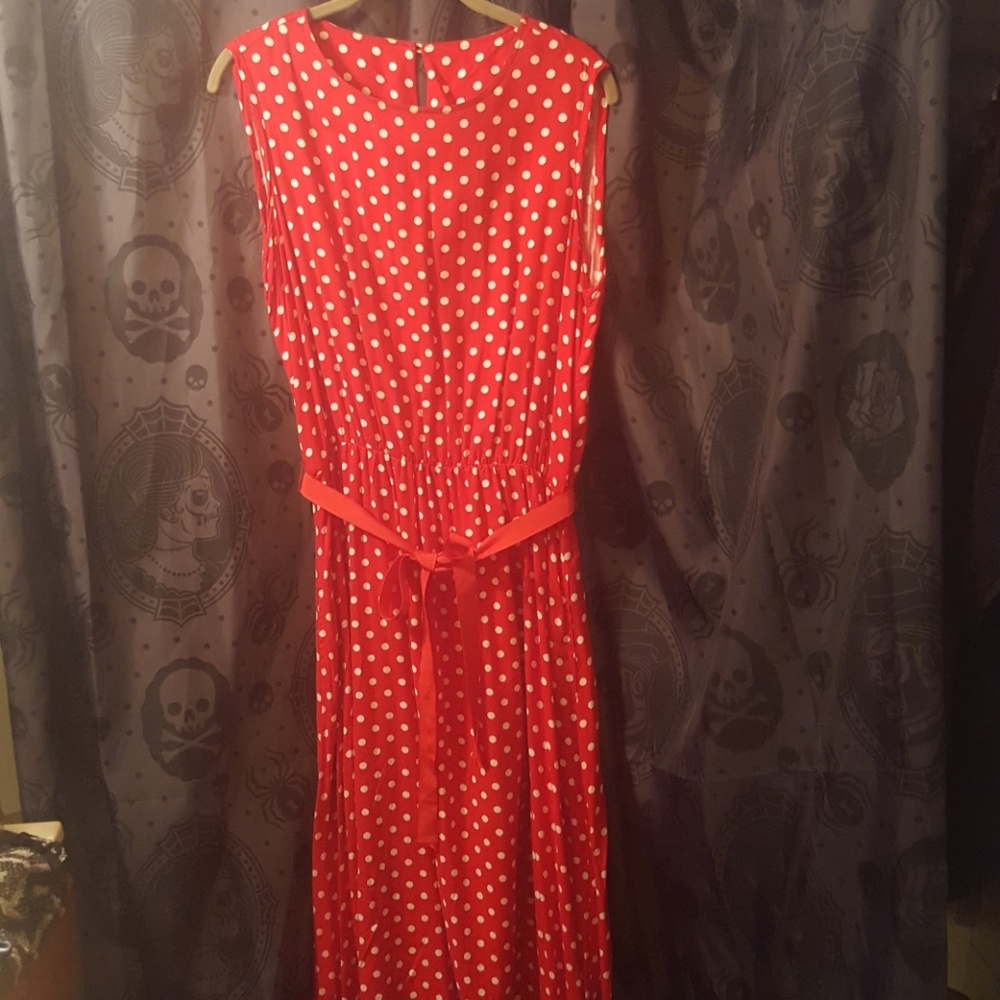 Polka dot A-line dress