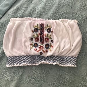 Free People Embroidered Tube Top