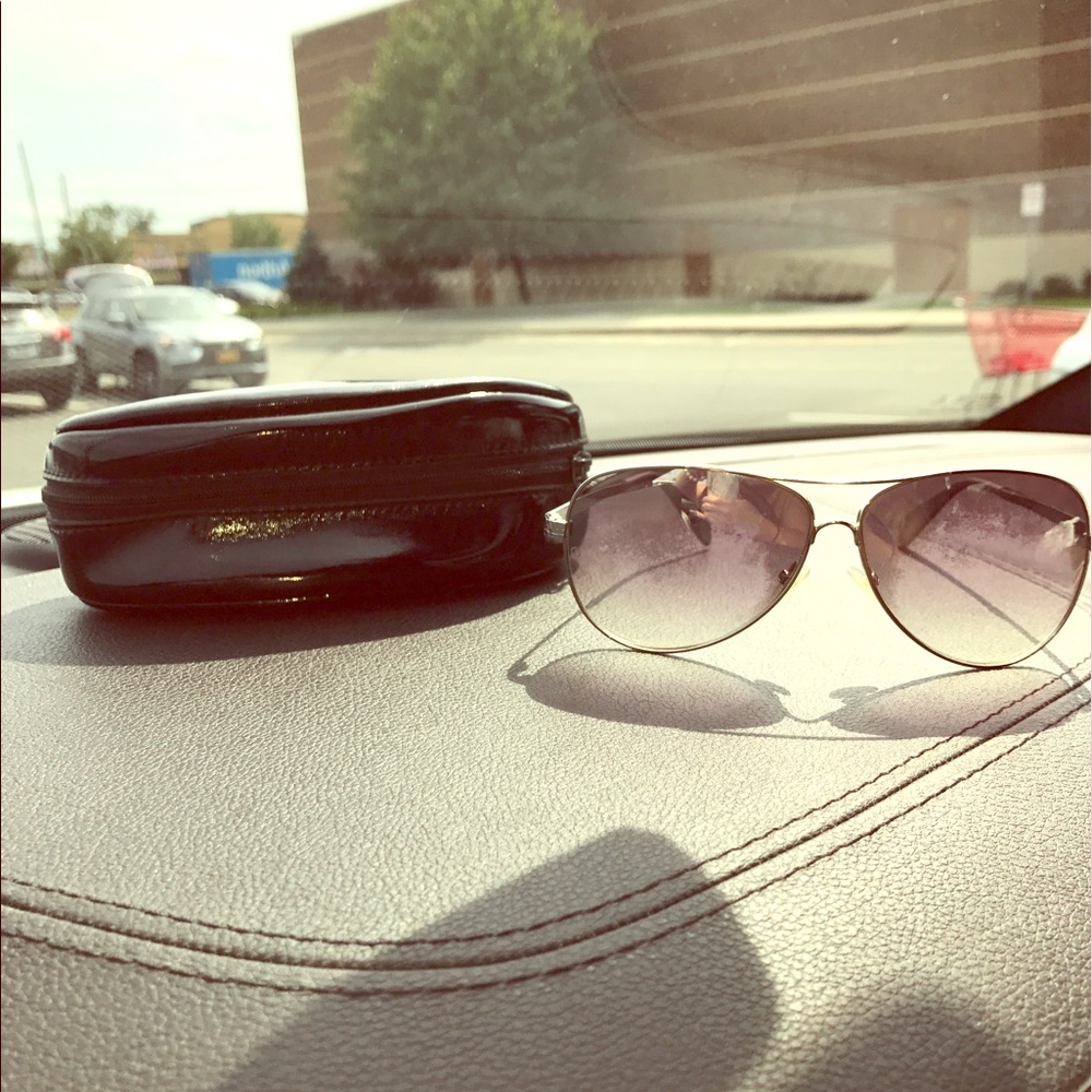 Giorgio Armani Silver Aviator Sunglasses