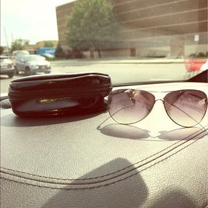 Giorgio Armani Silver Aviator Sunglasses