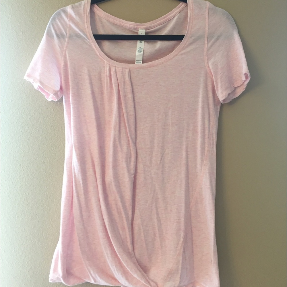 Lululemon light pink cross-over tee