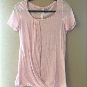 Lululemon light pink cross-over tee
