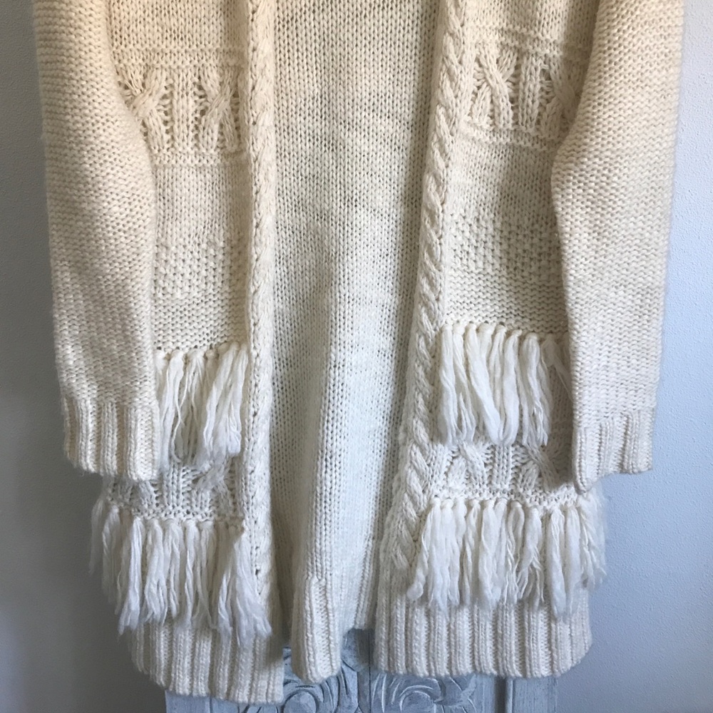 cream wool cardigan