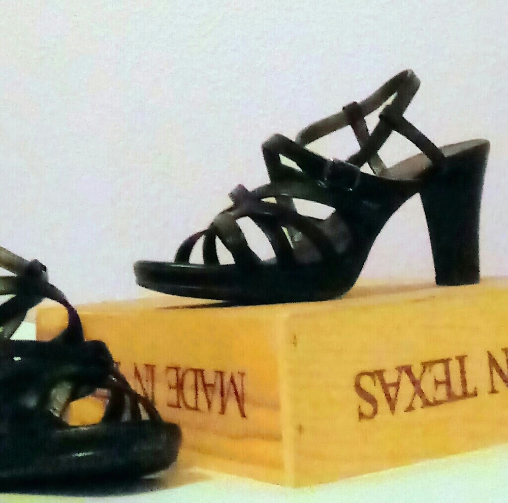 Jellypop Black Strappy Heels