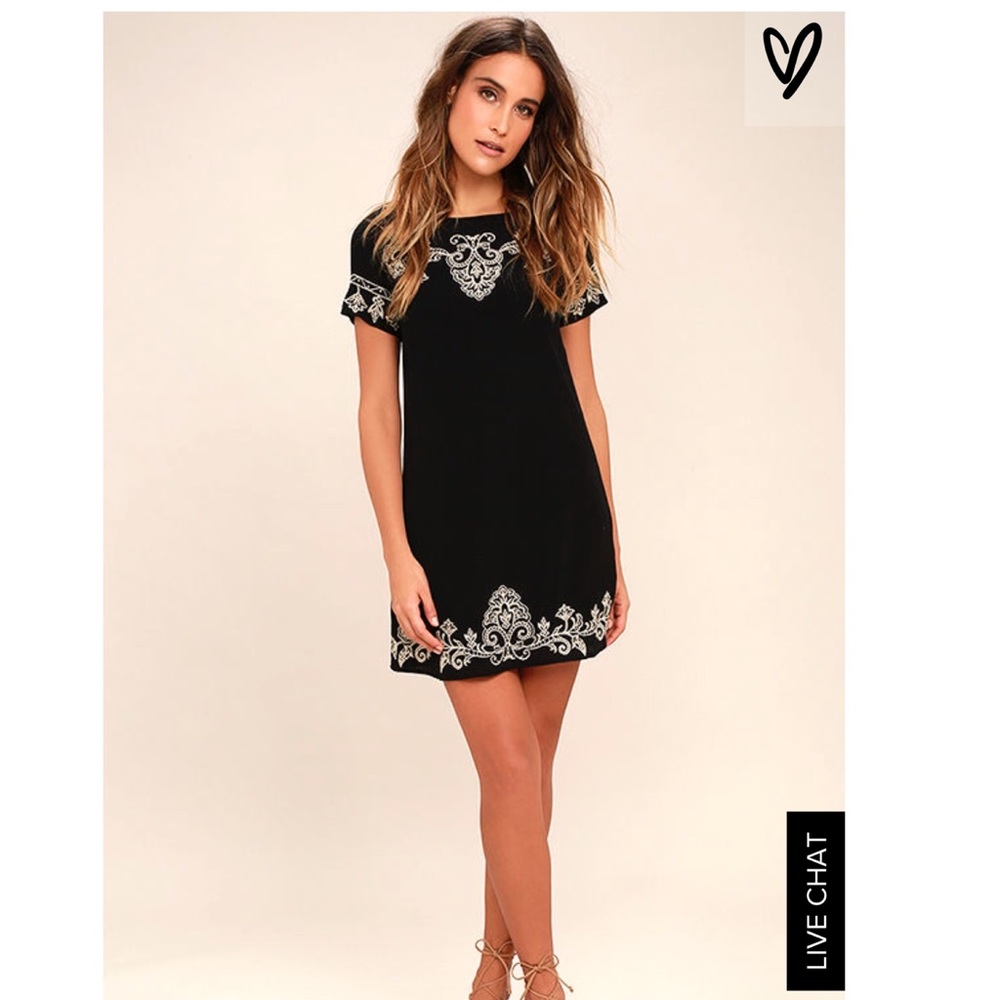 TALE TO TELL BEIGE AND BLACK DRESS