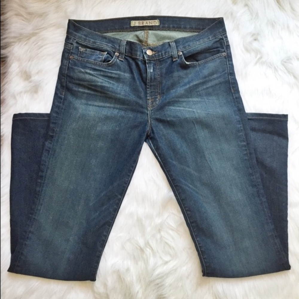 J Brand Mid Rise Straight Leg Jeans