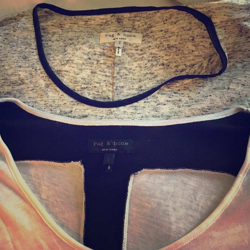 2 small rag and bone long sleeve tees