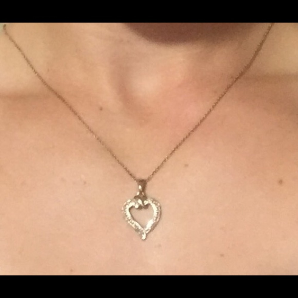 Heart necklace 925 gold and silver colored