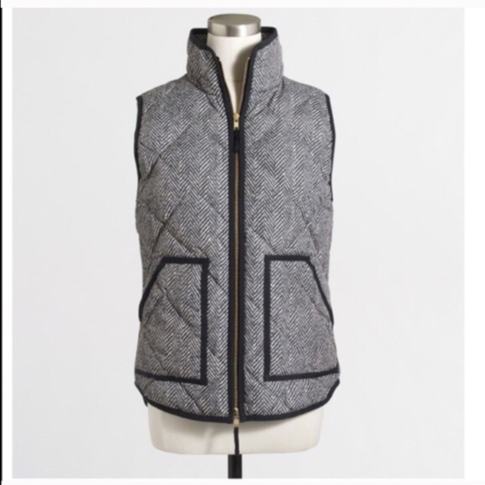 NWT J Crew Herringbone Puffer Vest