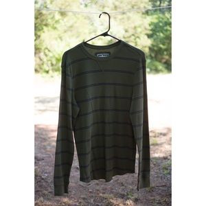 Green and Black Striped Sweater